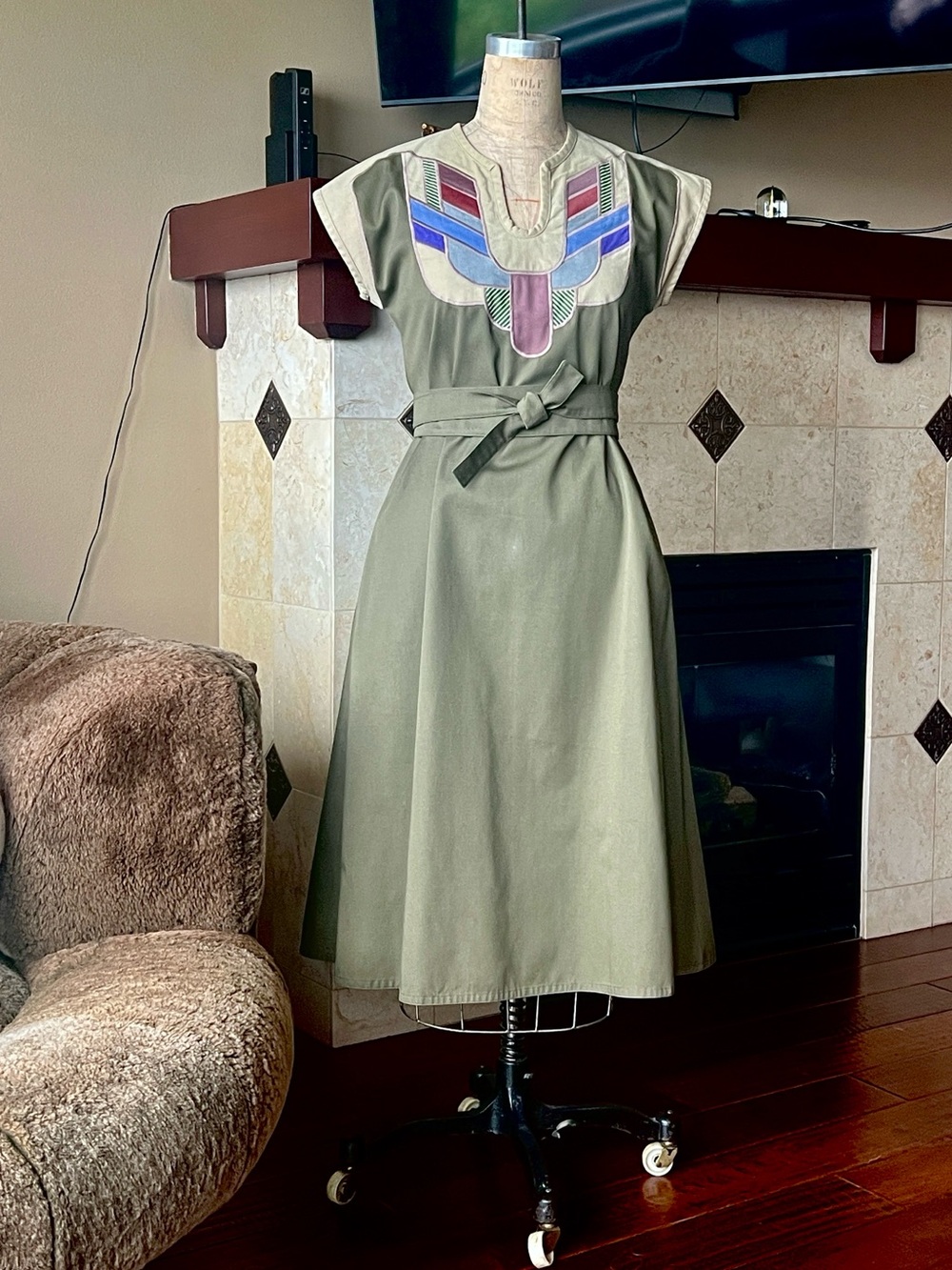70s 80s G. Girvin Seattle patchwork dress